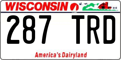 WI license plate 287TRD