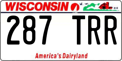WI license plate 287TRR