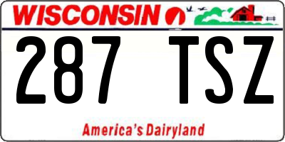 WI license plate 287TSZ