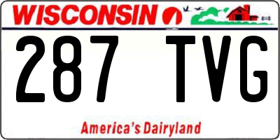 WI license plate 287TVG