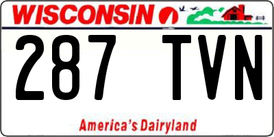 WI license plate 287TVN