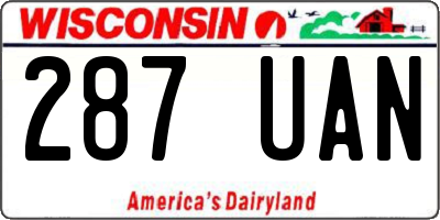 WI license plate 287UAN