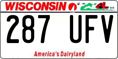 WI license plate 287UFV