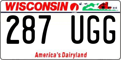 WI license plate 287UGG