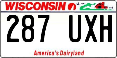 WI license plate 287UXH