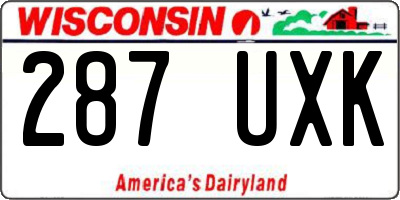 WI license plate 287UXK