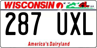 WI license plate 287UXL