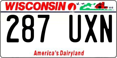 WI license plate 287UXN