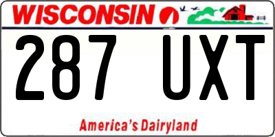WI license plate 287UXT
