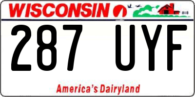 WI license plate 287UYF