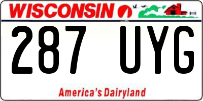 WI license plate 287UYG