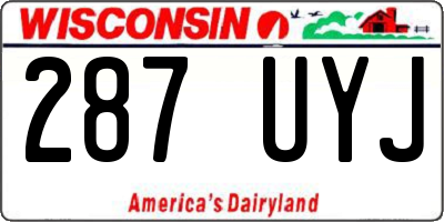 WI license plate 287UYJ