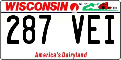 WI license plate 287VEI