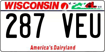 WI license plate 287VEU