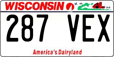 WI license plate 287VEX