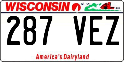 WI license plate 287VEZ