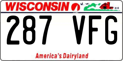 WI license plate 287VFG