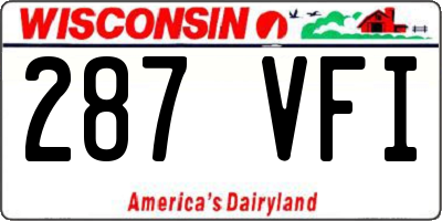 WI license plate 287VFI