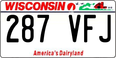 WI license plate 287VFJ