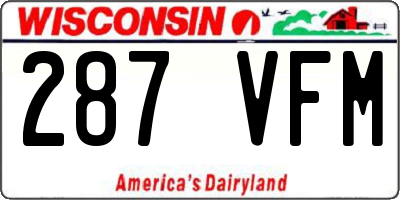 WI license plate 287VFM