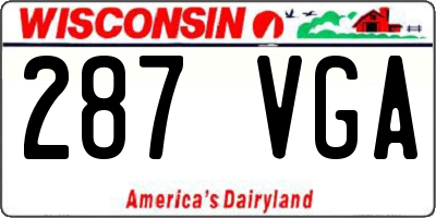 WI license plate 287VGA