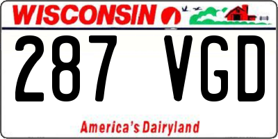 WI license plate 287VGD