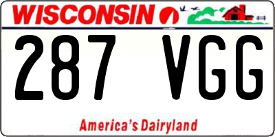 WI license plate 287VGG
