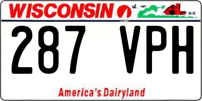 WI license plate 287VPH
