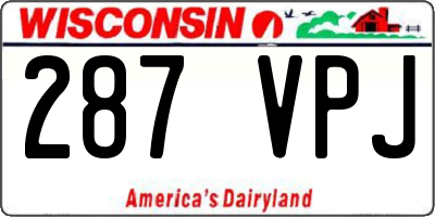 WI license plate 287VPJ