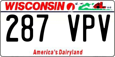 WI license plate 287VPV