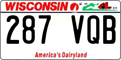 WI license plate 287VQB