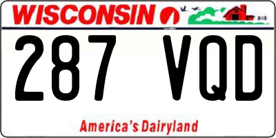 WI license plate 287VQD