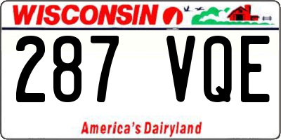 WI license plate 287VQE