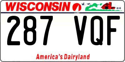 WI license plate 287VQF