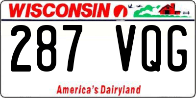 WI license plate 287VQG