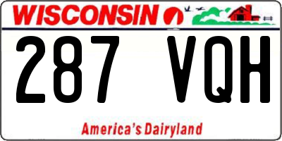 WI license plate 287VQH