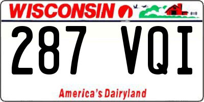 WI license plate 287VQI