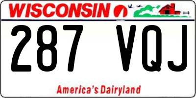 WI license plate 287VQJ