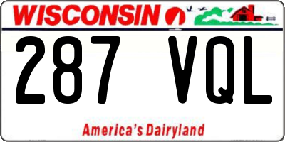 WI license plate 287VQL