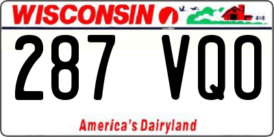 WI license plate 287VQO
