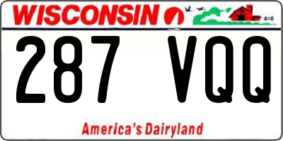 WI license plate 287VQQ