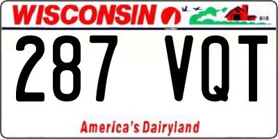 WI license plate 287VQT