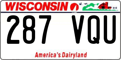 WI license plate 287VQU
