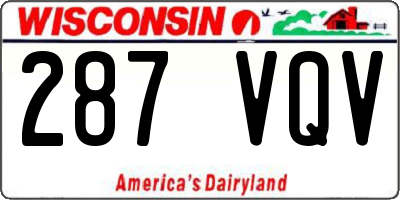 WI license plate 287VQV