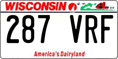 WI license plate 287VRF