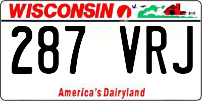 WI license plate 287VRJ