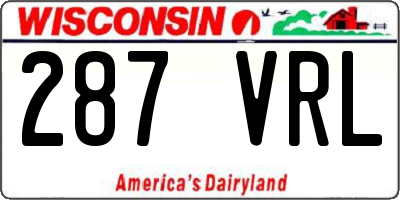 WI license plate 287VRL