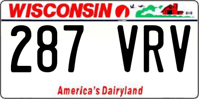 WI license plate 287VRV