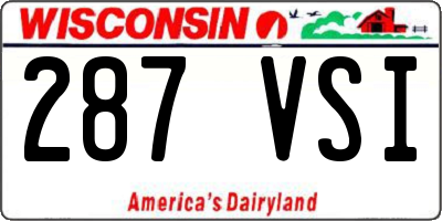 WI license plate 287VSI