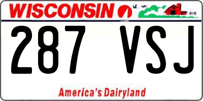 WI license plate 287VSJ